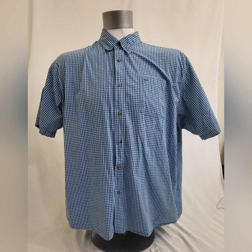Wrangler Hero Shirt  Mens 3XL Extra Extra Extra Large Blue Check Button Up SS